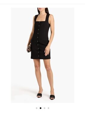 rag & bone Black Button-Front Square Neck Mini Dress